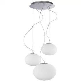   NUAGE 7027 Nowodvorski mennyezeti lámpa fehér 3xE27 függesztett üvegbúra acél+üveg ⌀35 cm modern