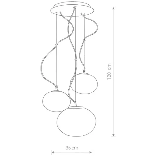 NUAGE 7027 Nowodvorski mennyezeti lámpa fehér 3xE27 függesztett üvegbúra acél+üveg ⌀35 cm modern