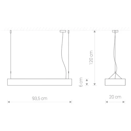 Függesztett lámpa SOFT LED 9542 Nowodvorski T8 fénycső 16W 3000K 93,5 cm Meleg