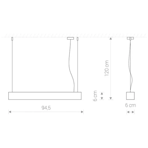 SOFT LED 9545 Nowodvorski Függesztett lámpa T8 Fénycső 16W 3000K 94,5 cm Meleg