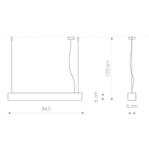 Függesztett lámpa SOFT LED 9546 Nowodvorski T8 fénycső 16W 3000K 94,5 cm Meleg