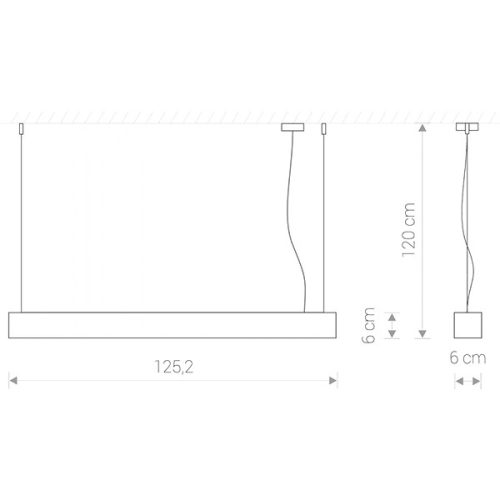 SOFT LED 9547 Nowodvorski Függesztett lámpa T8 Fénycső 22W 3000K 125,5 cm Meleg