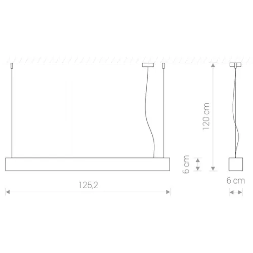 SOFT LED 9543 Nowodvorski Függesztett lámpa T8 Fénycső 22W 3000K 125,5 cm Meleg