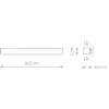 Fali lámpa SOFT LED 9526 Nowodvorski T8 fénycső 16W 3000K 93,5 cm Meleg
