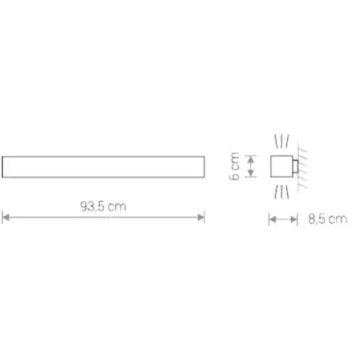 Fali lámpa SOFT LED 9526 Nowodvorski T8 fénycső 16W 3000K 93,5 cm Meleg