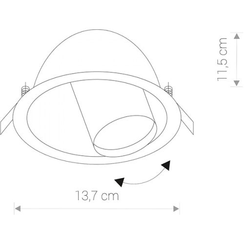 DOT 8826 Nowodvorski süllyesztett lámpa fekete GU10 Spot mozgatható acél minimalista