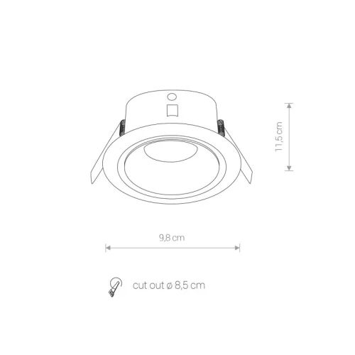 HALOGÉN lámpatest Süllyesztett Hermetic Soffit FOXTROT 8374 GU10 Fekete IP54 RÖGZÍTETT