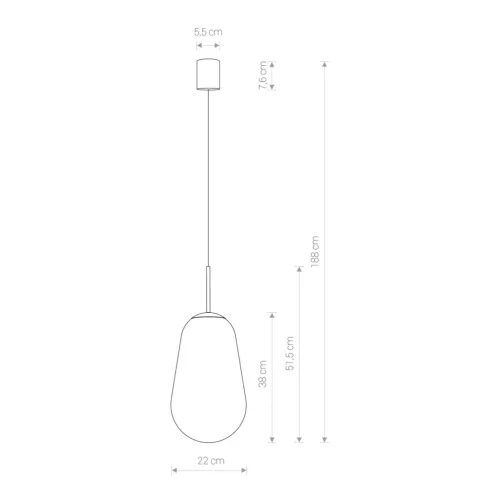 PEAR M 7798 Nowodvorski E27 mennyezeti függőlámpa üvegbúra modern