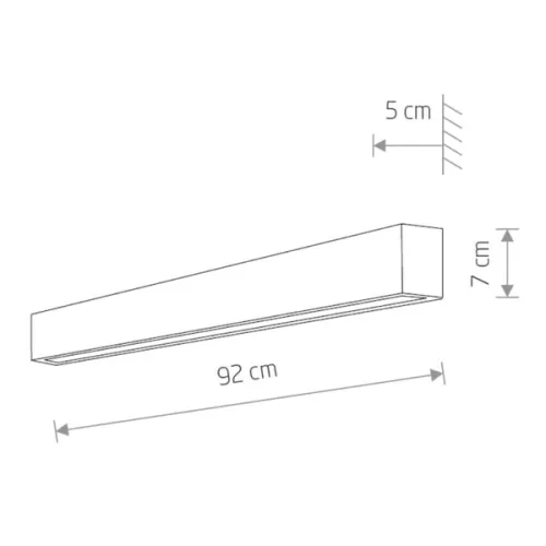 STRAIGHT M 7561 Nowodvorski fali lámpa Grafit LED cső T8 fali lámpa 92cm Minimalista