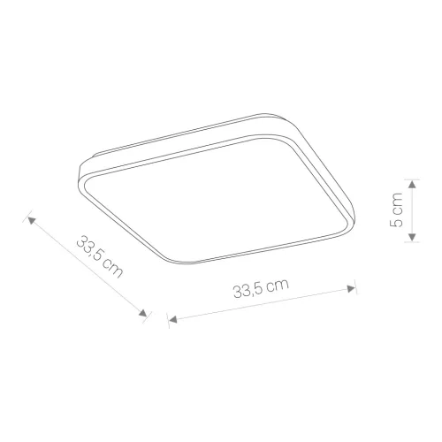 LED felületre szerelhető mennyezeti fürdőszobai lámpa AGNES SQUARE 8108 16W 3000K IP44 fekete Nowodvorski