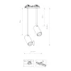 MONO SURFACE LONG M II mennyezeti lámpa 7682 Nowodvorski fekete-arany 2xGU10 süllyesztett modern spotlámpa