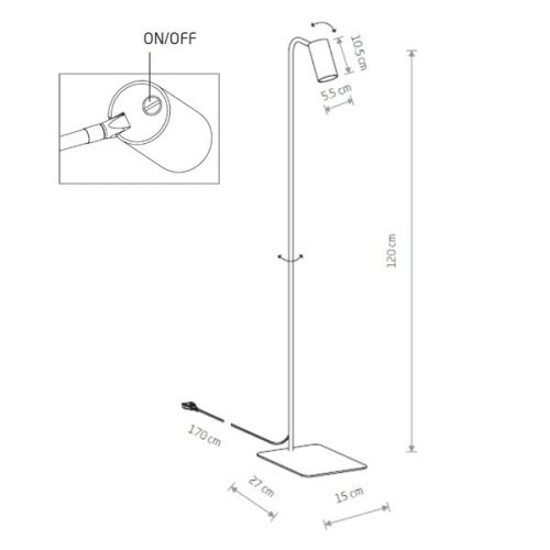 MONO FL 7717 Nowodvorski állólámpa fekete és arany GU10 modern