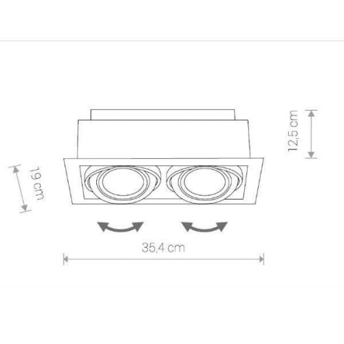 DOWNLIGHT II mennyezeti lámpa 9574 Nowodvorski fehér 2xGU10 süllyesztett spot modern