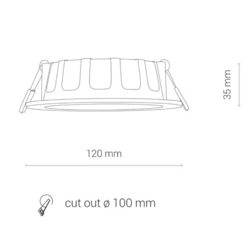 LED süllyesztett mennyezeti fürdőszobai lámpatest CL KOS 8782 8W 3000K IP44 Fehér Nowodvorski