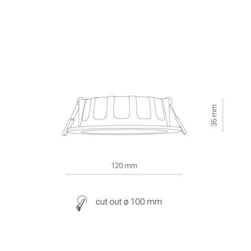 LED süllyesztett mennyezeti fürdőszobai lámpatest CL KOS 8781 8W 4000K IP44 Fehér Nowodvorski