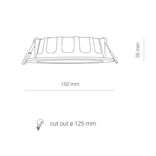 LED süllyesztett mennyezeti fürdőszobai lámpatest CL KOS 8780 10W 3000K IP44 fehér Nowodvorski