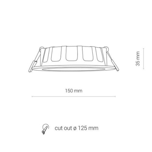 LED süllyesztett mennyezeti fürdőszobai lámpatest CL KOS 8778 10W 4000K IP44 Fehér Nowodvorski