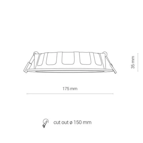 LED süllyesztett mennyezeti fürdőszobai lámpatest CL KOS 8777 16W 3000K IP44 Fehér Nowodvorski