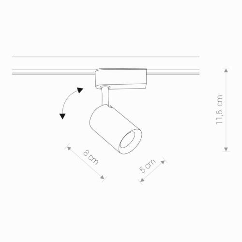 PROFIL IRIS LED sínlámpa 7W 4000K fehér lámpa egyfázisú sínekhez 8997 Nowodvorski