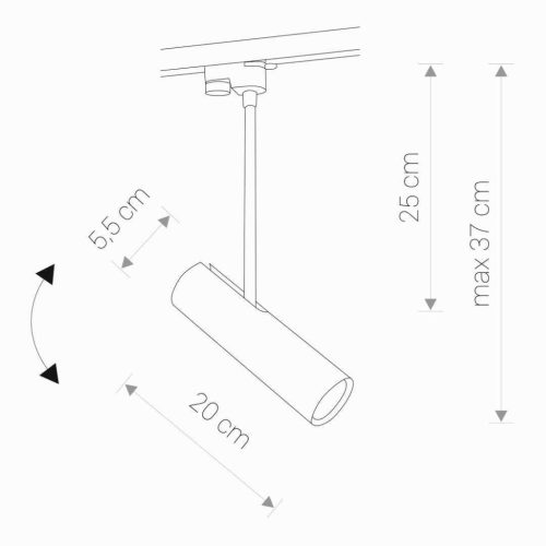 PROFIL EYE SUPER C LED GU10 függő sínes lámpa fehér mozgatható sínes spotlámpa, egyfázisú 9245 Nowodvorski