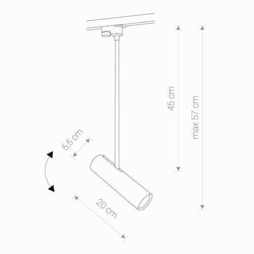 PROFIL EYE SUPER A LED GU10 függő sínes lámpa fehér mozgatható sínes spotlámpa egyfázisú 9324 Nowodvorski