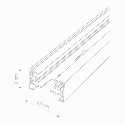 Gyűjtősín PROFIL SÍN Fehér Egyfázisú Gyűjtősín lámpákhoz 1m 9450 Nowodvorski