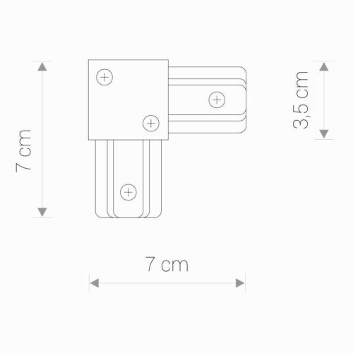 PROFIL L-CONNECTOR sarokcsatlakozó, fekete, egyfázisú sínekhez 9455 Nowodvorski