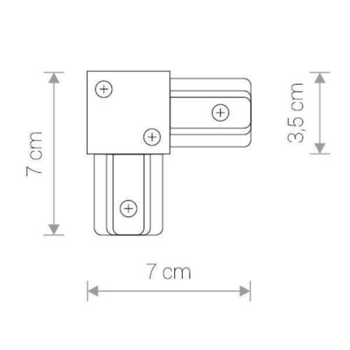 PROFIL L-CONNECTOR sarokcsatlakozó, fehér, egyfázisú sínekhez 9456 Nowodvorski