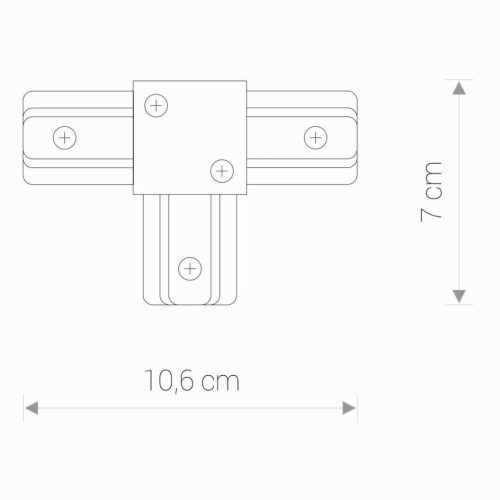 Háromszoros csatlakozó PROFIL T-CSATLAKOZÓ Fehér T-idom egyfázisú sínekhez 9187 Nowodvorski