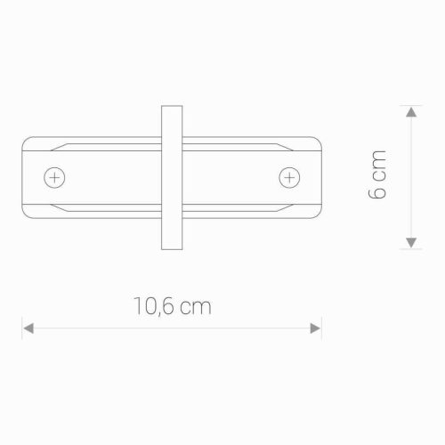 Egyenes, süllyesztett csatlakozó PROFILOS SÜRÉSES EGYENES CSATLAKOZÓ egyfázisú sínekhez Fekete 8968 Nowodvorski