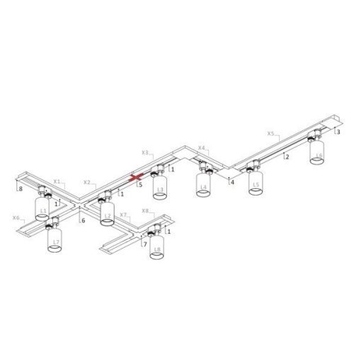 Egyenes, süllyesztett csatlakozó PROFILOS SÜRÉSES EGYENES CSATLAKOZÓ egyfázisú sínekhez Fekete 8968 Nowodvorski