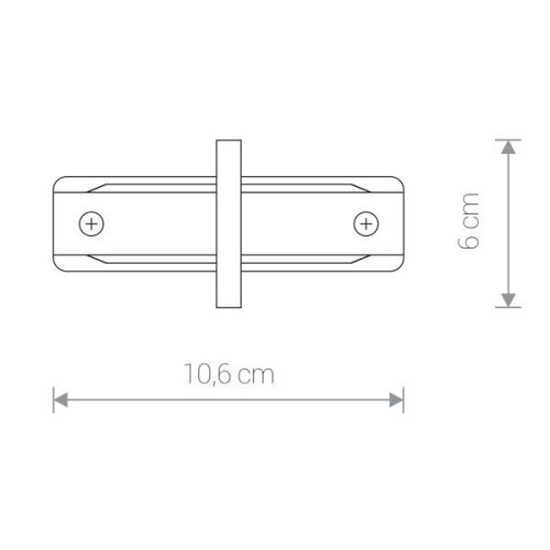 Egyenes, süllyesztett csatlakozó PROFILOS SÜRÉSES EGYENES CSATLAKOZÓ egyfázisú sínekhez Fehér 8967 Nowodvorski