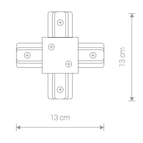 Négyszeres süllyesztett csatlakozó PROFIL süllyesztett X-CSATLAKOZÓ Kereszt fehér egyfázisú gyűjtősínekhez 8836 Nowodvorski