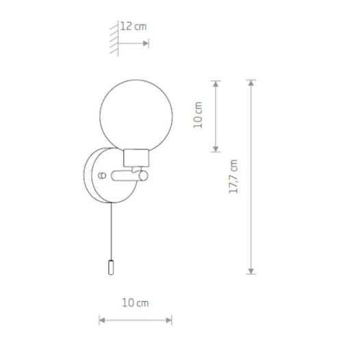 SIMI 8052 Nowodvorski fali lámpa fekete-fehér G9 IP44 fürdőszobai fali lámpa kapcsoló modern
