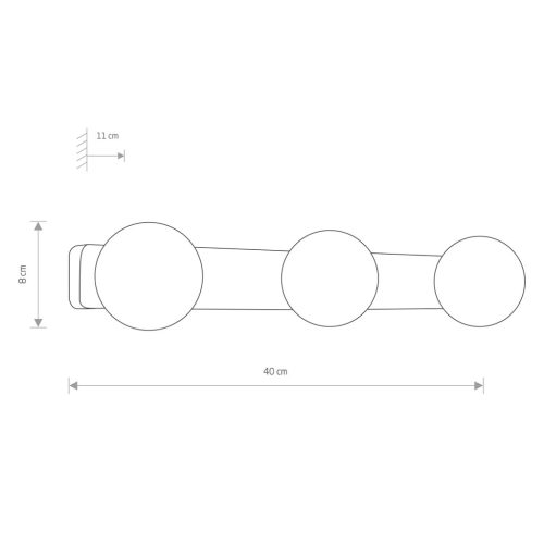 BRAZOS 8056 Nowodvorski fali lámpa fekete-fehér 3xG9 IP44 fürdőszobai fali lámpa modern