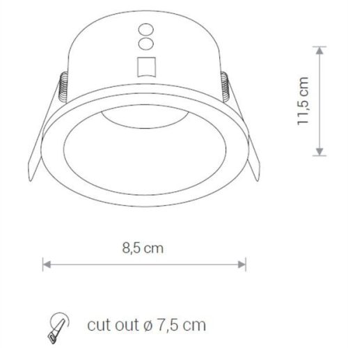 Süllyesztett LED-es mennyezeti fürdőszobai lámpa CHARLIE 8366 GU10 IP20/IP54 Fehér Nowodvorski