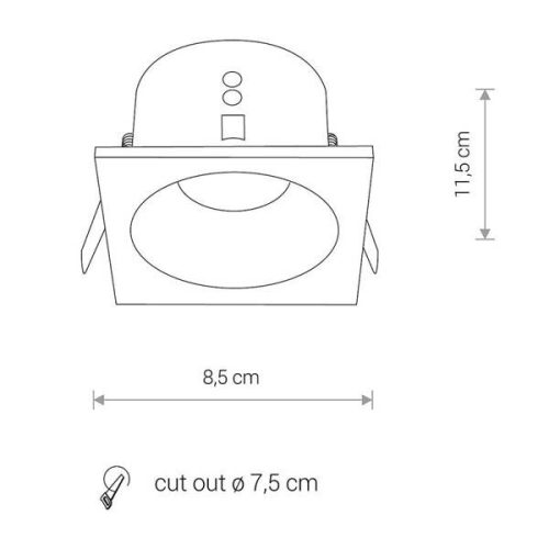LED süllyesztett mennyezeti fürdőszobai lámpatest DELTA 8370 GU10 IP20/IP54 Fekete Nowodvorski