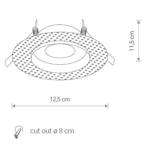 LED süllyesztett mennyezeti fürdőszobai lámpa ECHO 8371 GU10 IP20/IP54 fehér Nowodvorski