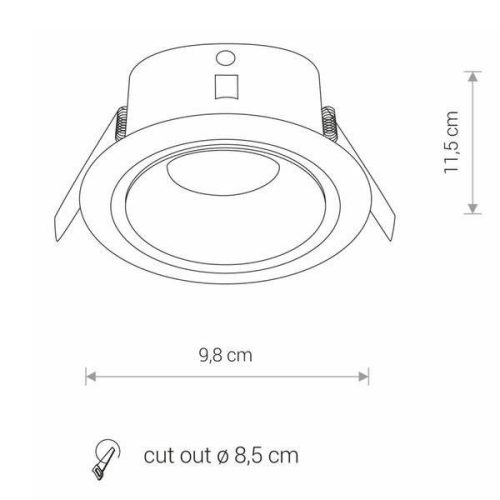 LED süllyesztett mennyezeti fürdőszobai lámpatest FOXTROT 8373 GU10 IP20/IP54 fehér Nowodvorski átfedések