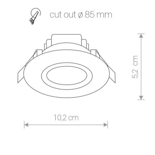 Süllyesztett LED fürdőszoba mennyezeti lámpa HELIOS 8992 5W 4000K IP44 Fehér Nowodvorski