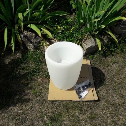 Ragyogó kültéri kerti virágcserep FLOWERPOT 9711 E27 IP44 fehér Nowodvorski