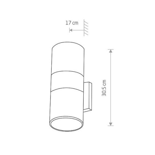 Kerti lámpa fali lámpa FOG II 3404 2xE27 IP44 felső alsó grafit Nowodvorski