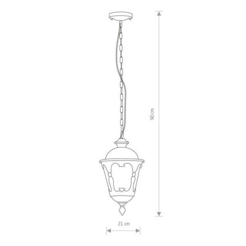 Kültéri kerti mennyezeti lámpa TYBR 4684 E27 IP44 Gold Patina Nowodvorski
