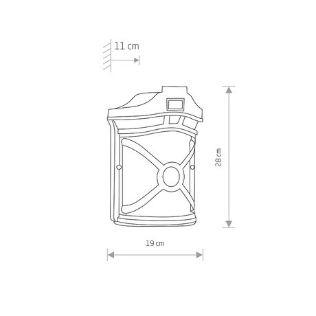 Kerti lámpa emelő fali lámpa DON S 4687 E27 IP44 fekete réz Nowodvorski