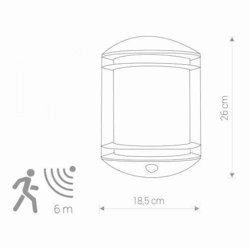 Kerti lámpa Fali lámpa QUARTZ SENSOR 7016 E27 IP21 Sensor Graphite Nowodvorski