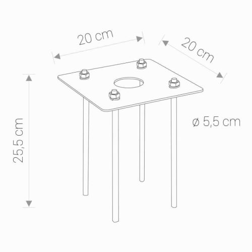 Rögzítőalap oszlopokhoz PATHWAY ALAPCSÉSZLET 8795 Fém Nowodvorski