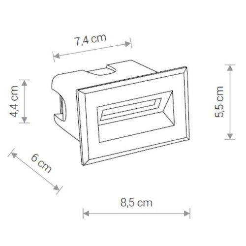 Kültéri kerti lámpa BAY LED S 8164 3W 3000K süllyesztett fekete Nowodvorski