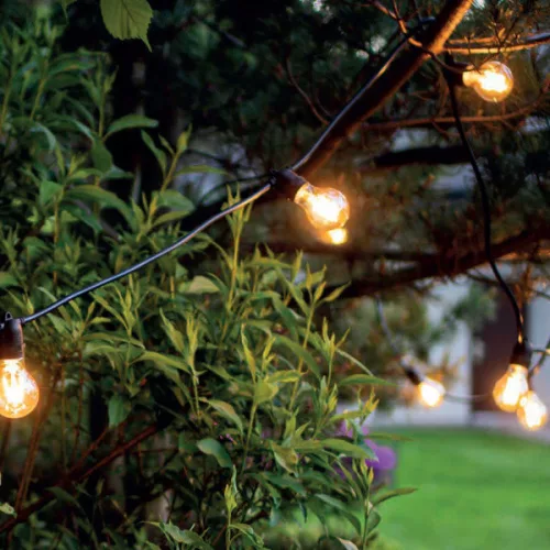 Outdoor Garden Girland fénylánc FESTOON LIGHTS 7872 15xE27 IP65 9m fekete Nowodvorski