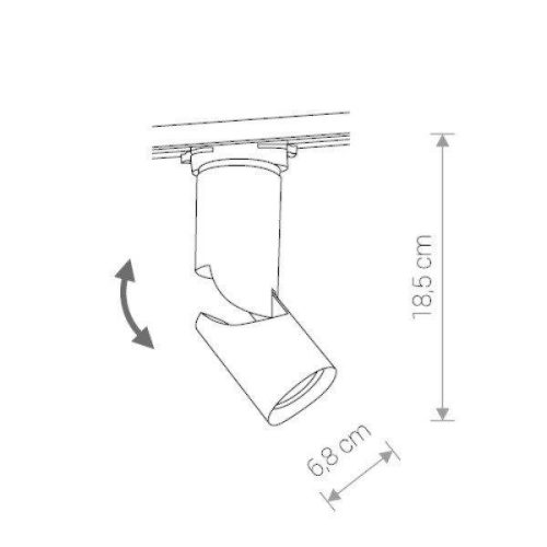 SHOW LED sínlámpa 12W 4000K fekete lámpa egyfázisú sínekhez 9424 Nowodvorski