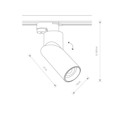 Sínre szerelhető spotlámpa, 1 fázisú, GU10, fekete, modern, PROFILE INDIA 7657 Nowodvorski